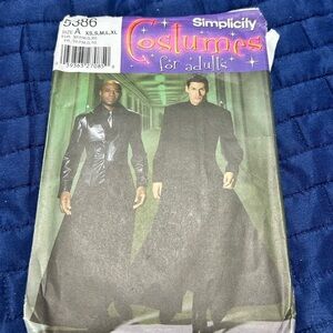 Simplicity 5386- duster coat- the matrix duster- uncut s to xl